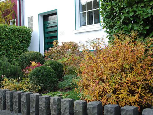 Bild BGL: Bei einem Fensterblick auf den abwechslungsreich gestalteten Vorgarten lädt der Herbst zum Staunen ein. 