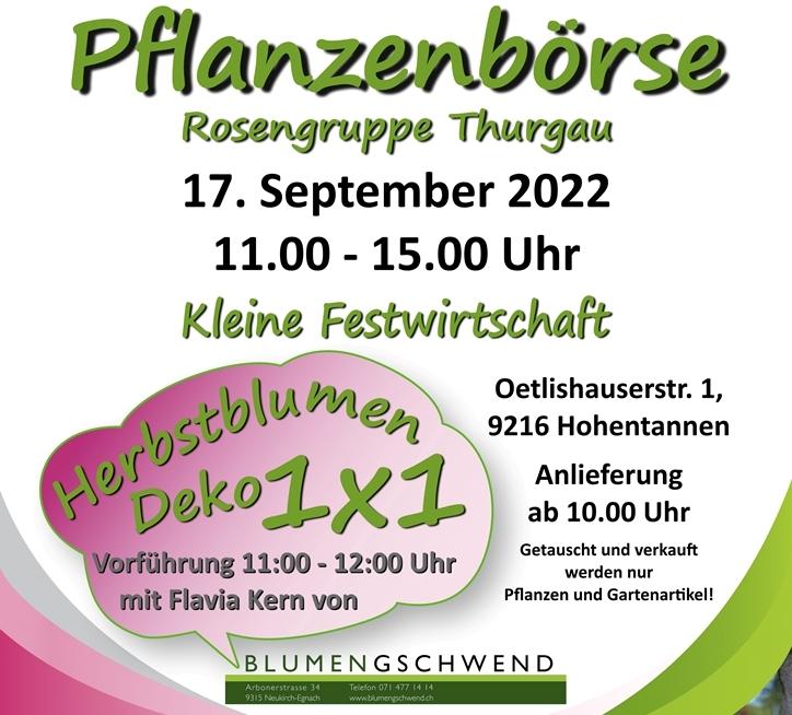 PFLANZENBÖRSE - GSRF, ROSENGRUPPE THURGAU