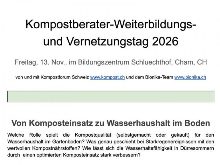 Weiterbildungs- und Vernetzungstag Kompostberatung